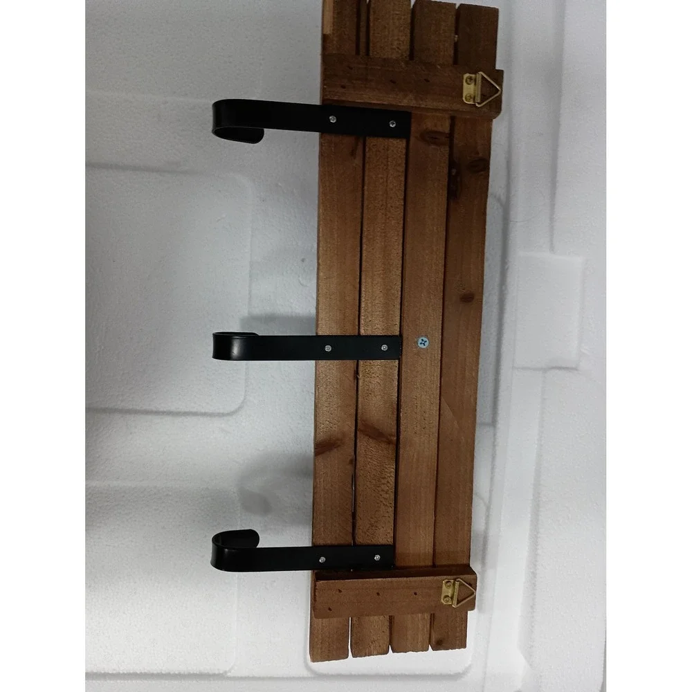 VTG Horse Head Wood Wall Hanging Rack 3 Hook Brown Western Cowboy Hat Coat Rack